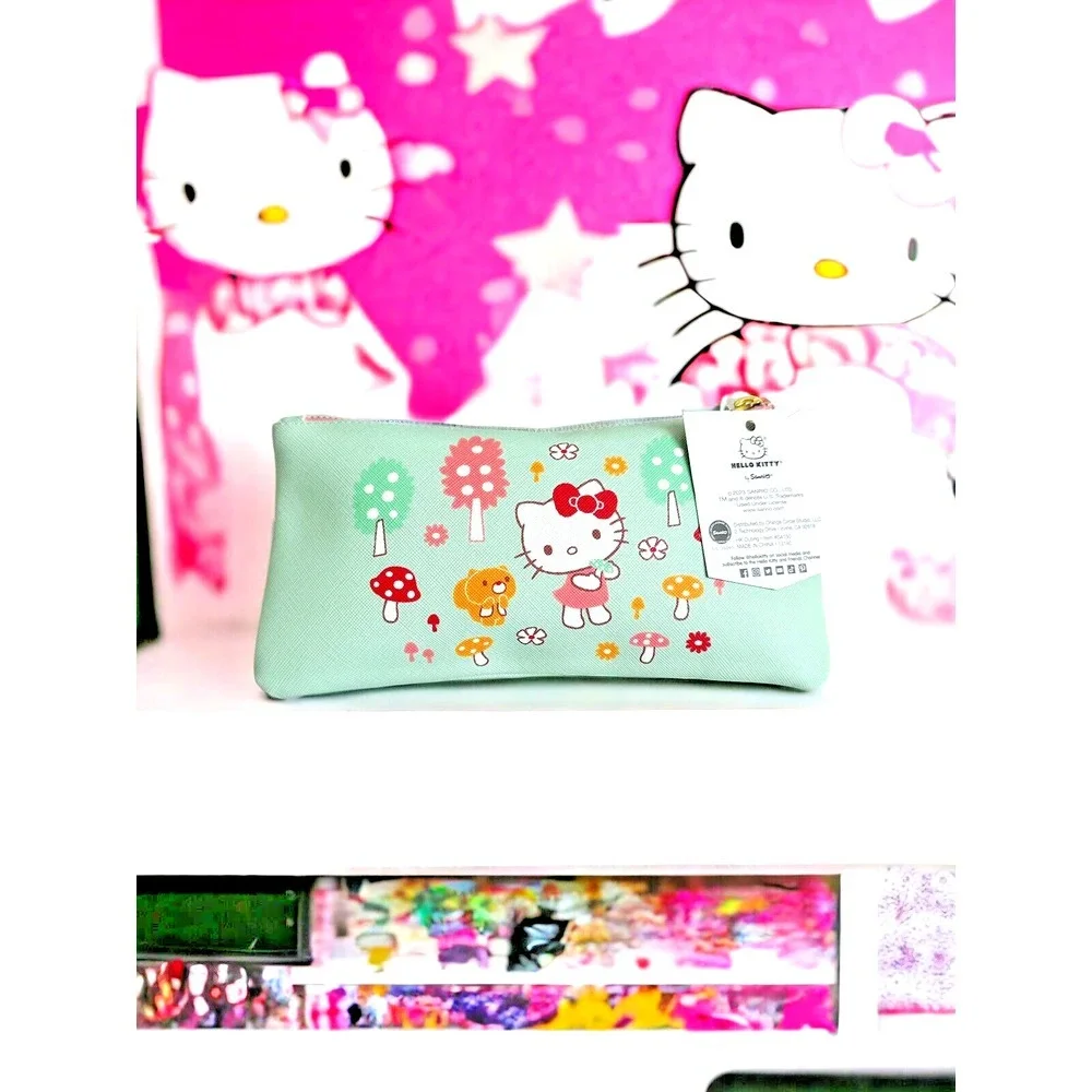 Sanrio Hello‎ Kitty School Zipper Mushroom Pencil Pouch - Mint/8.75x4.25